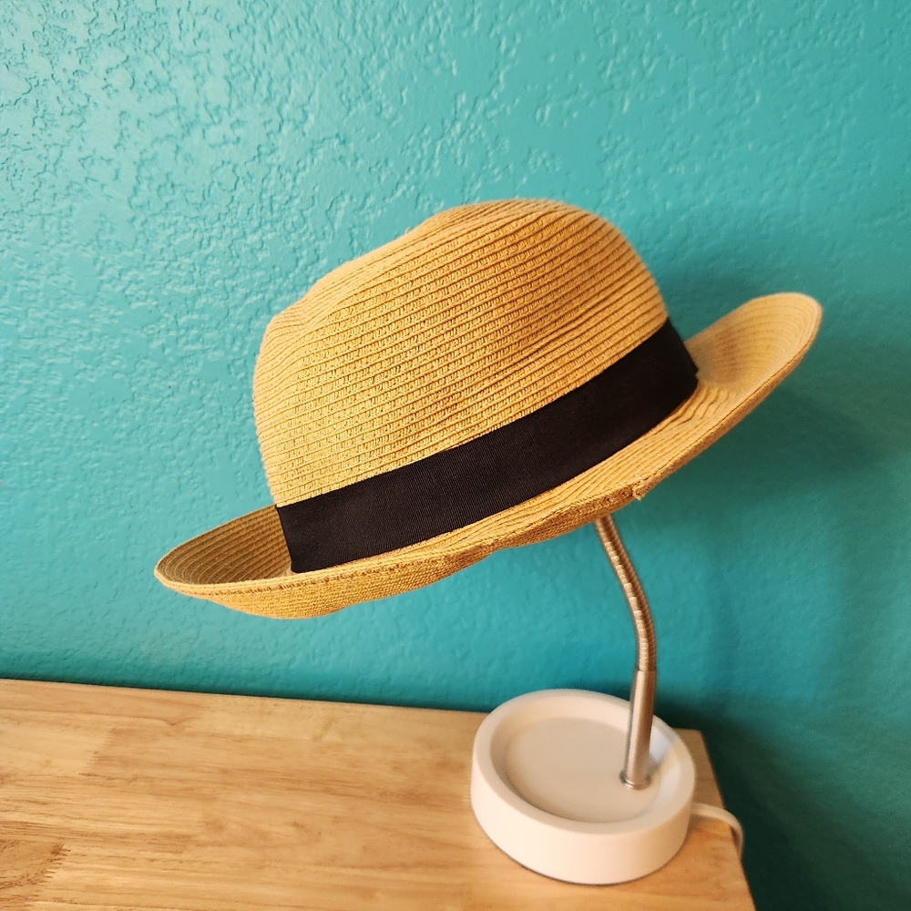 Scala Natural Handmade Straw Hat with Black‎ Hatband